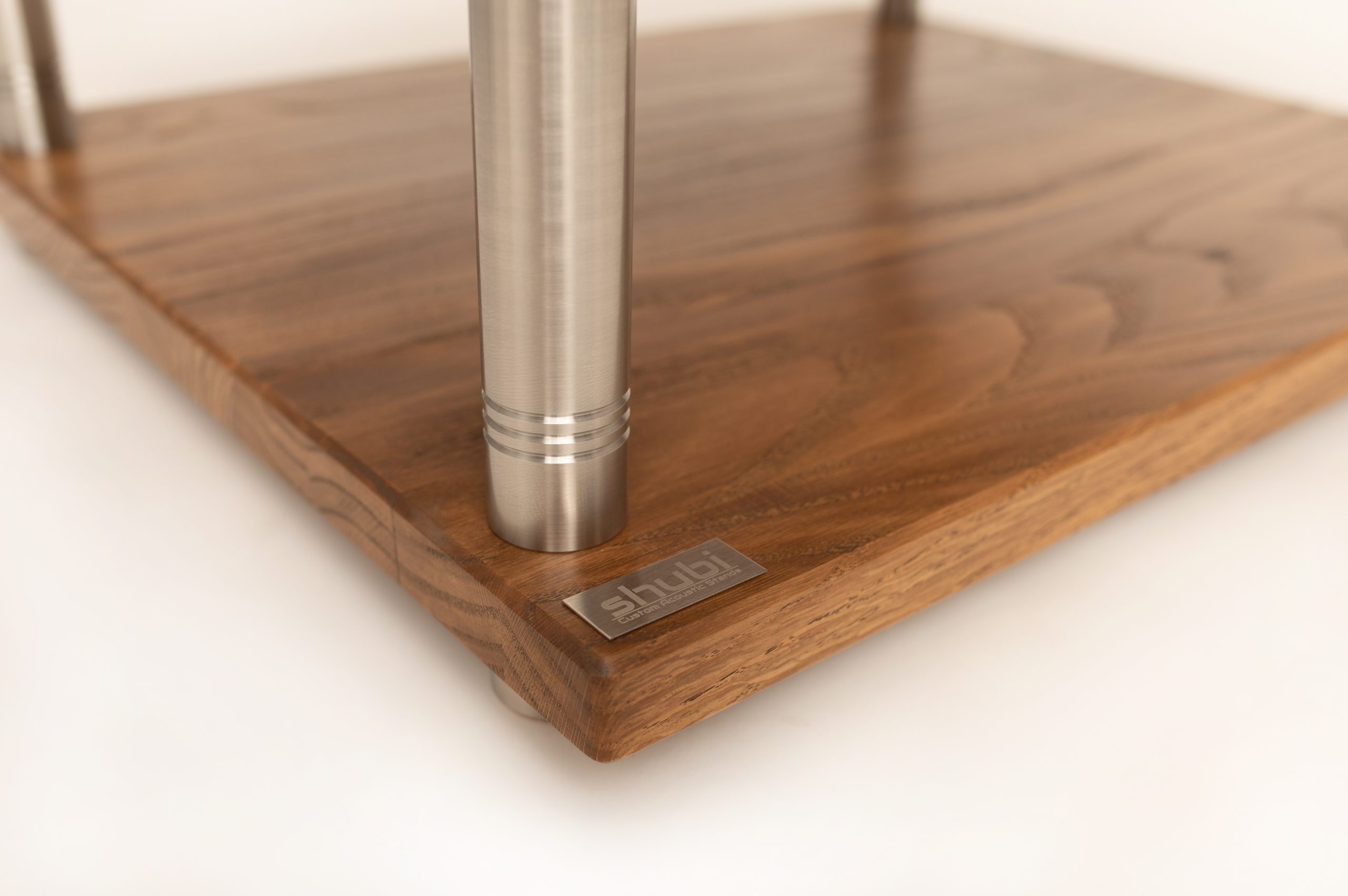 custom mini audiorack – solid oak & steel
